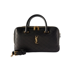 Стеганая кожаная спортивная сумка Yves Saint Laurent Lyia